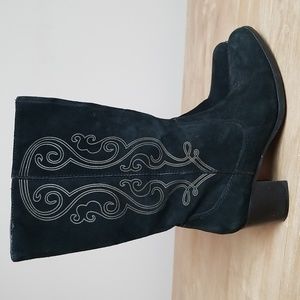 Bandolino Leather Boots, black, size 7, suede